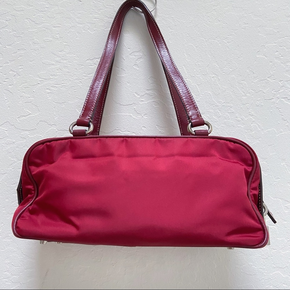 Prada Vintage Red Tessuto Tuc Handbag - Picture 7 of 13